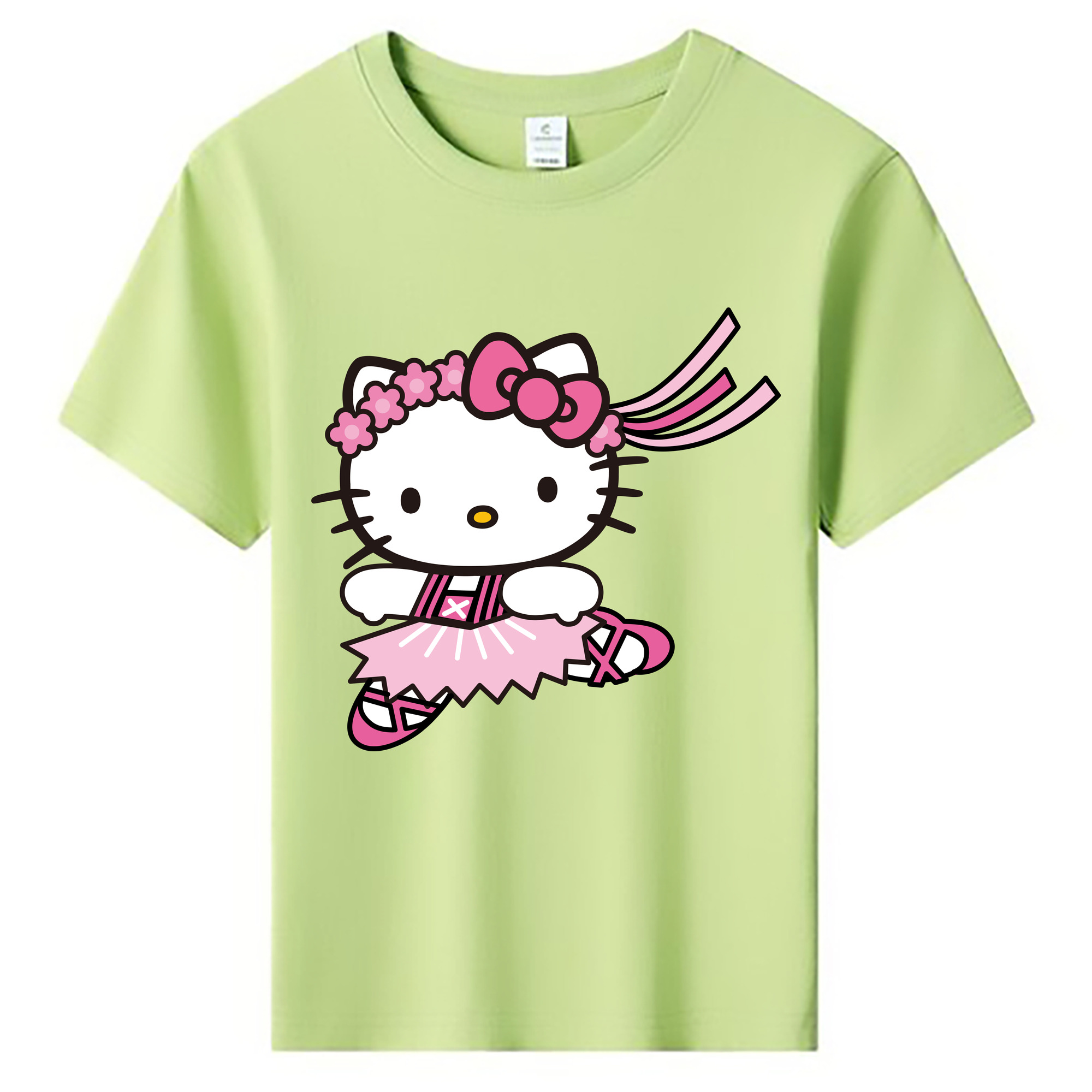 （画像用） Hello Kitty ハローキティ 綿100％キッズTシャツ（フロントプリント）